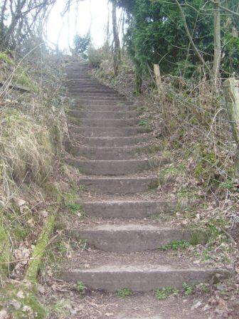 Stairway up the first part of the ascent