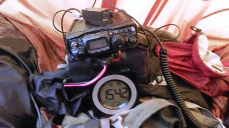 Operating inside the bothy bag shelter