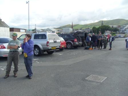 Assembling the group at Girvan harbour