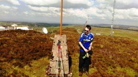 Jimmy at the summit.  The walk was from just behind the radio station in the background!