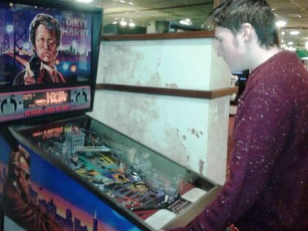 Liam on the pinball