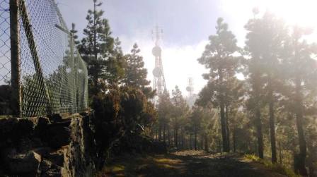 High summit but covered in forestry and transmitter site