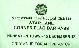 Bar pass v Nuneaton Town, 2012
