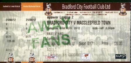 Away v Bradford City, 2012