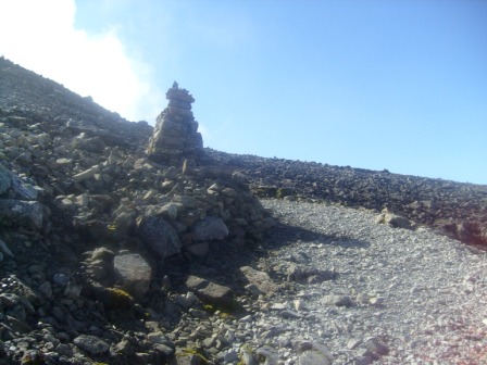 We started to feel as if we were getting there at this cairn