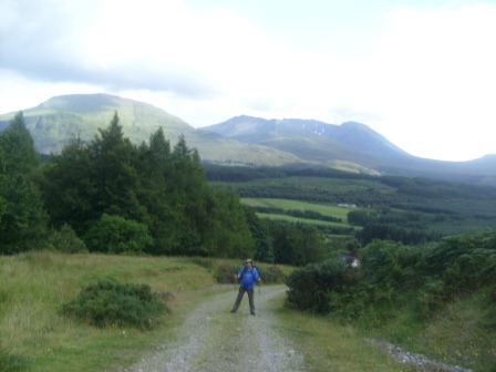 Tom ascending to Cruim Leacainn