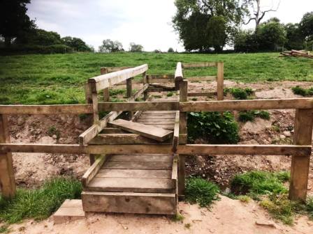 Bridge stile across ditch in New Farm
