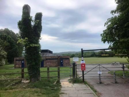 Entering the playing fields at Danes Moss
