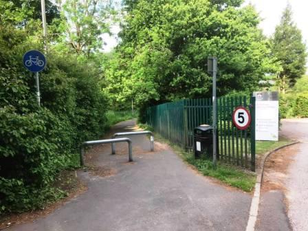 Start of footpath beside All Hallows School