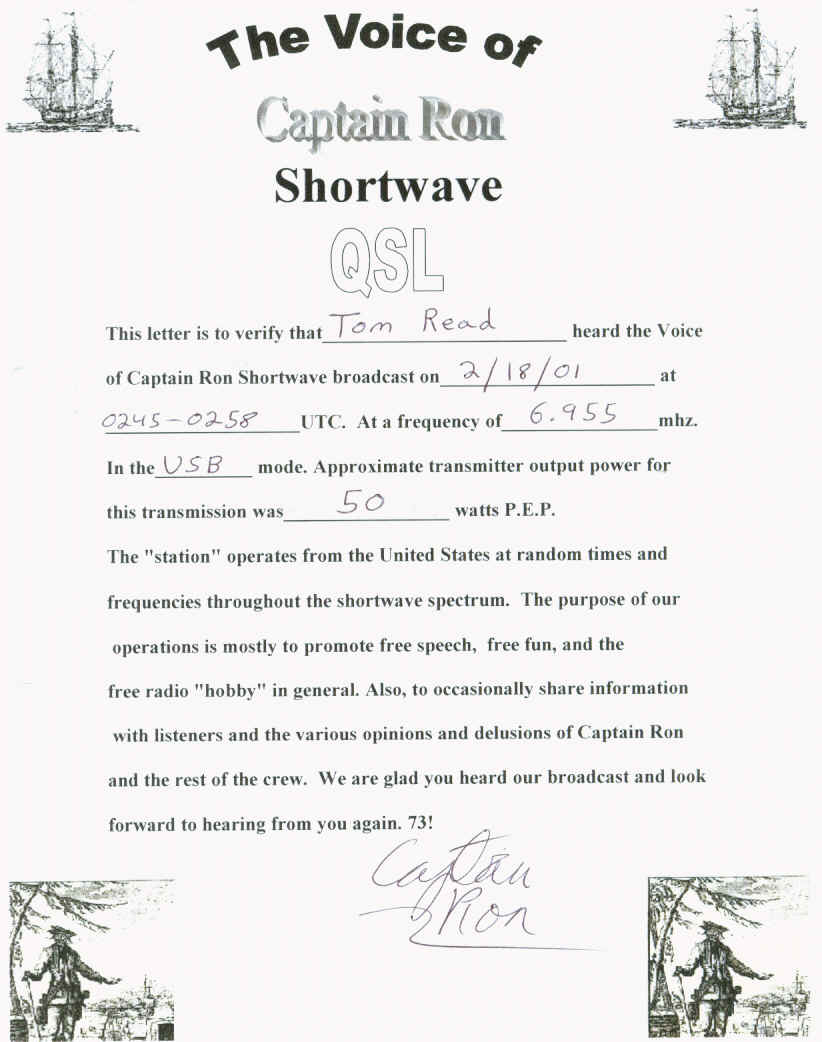 The Voice of Captain Ron Shortwave