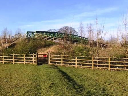 Approaching the footbridge over the A34 bypass