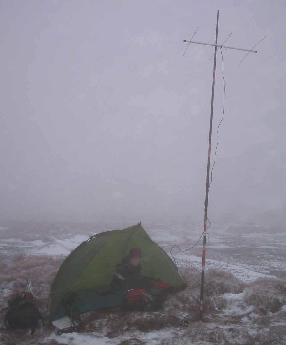 Jimmy in shelter & SOTA Beam on SP-002