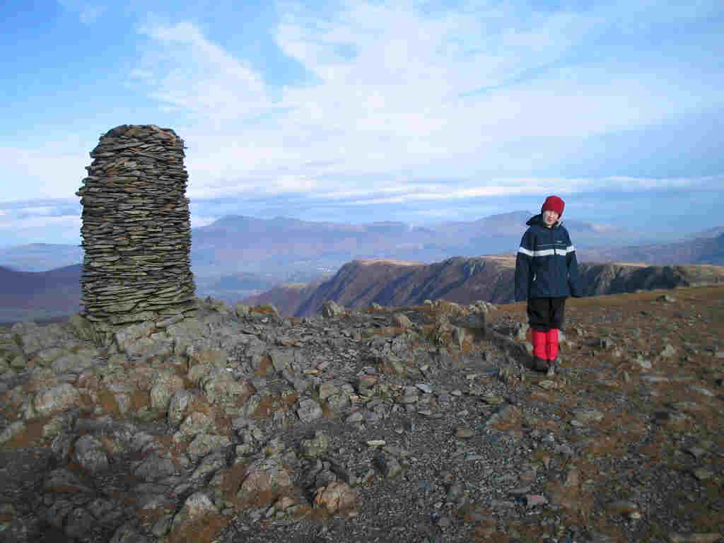 Jimmy by the trig on the summit of Dale Head G/LD-020