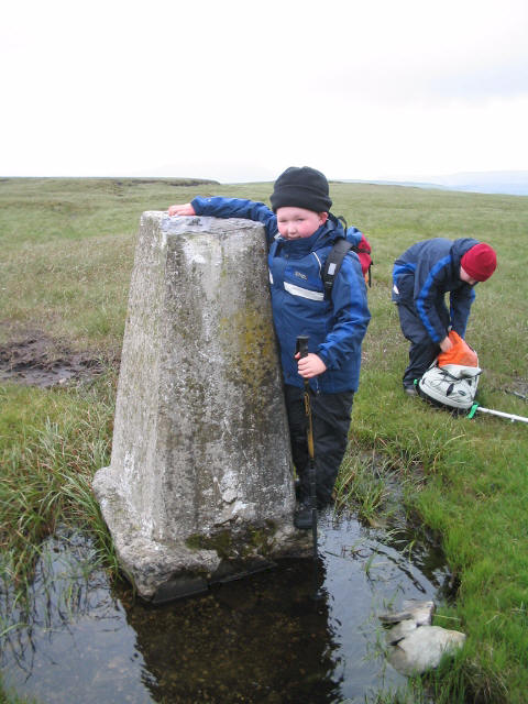 Liam on the summit of Dodd Fell Hill