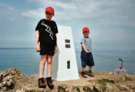 Jimmy & Liam on Great Orme NW-070, against a backdrop of Irish Sea and cable car!