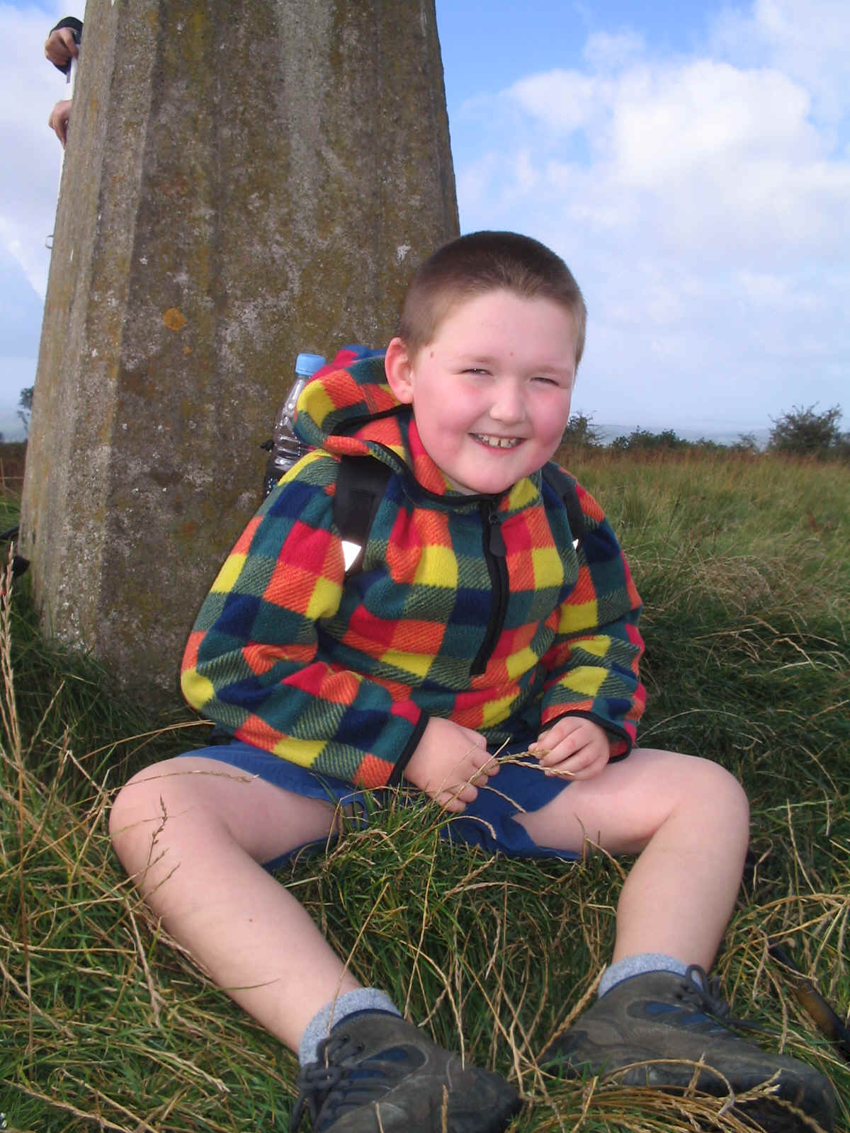 Liam at the summit of Hutton Roof Crags