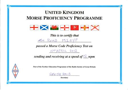 12wpm CW test pass