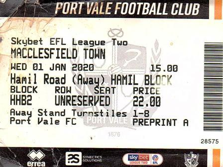 Away v Port Vale, 2020