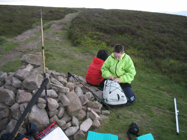 Jimmy and Liam on Mynydd Llangorse