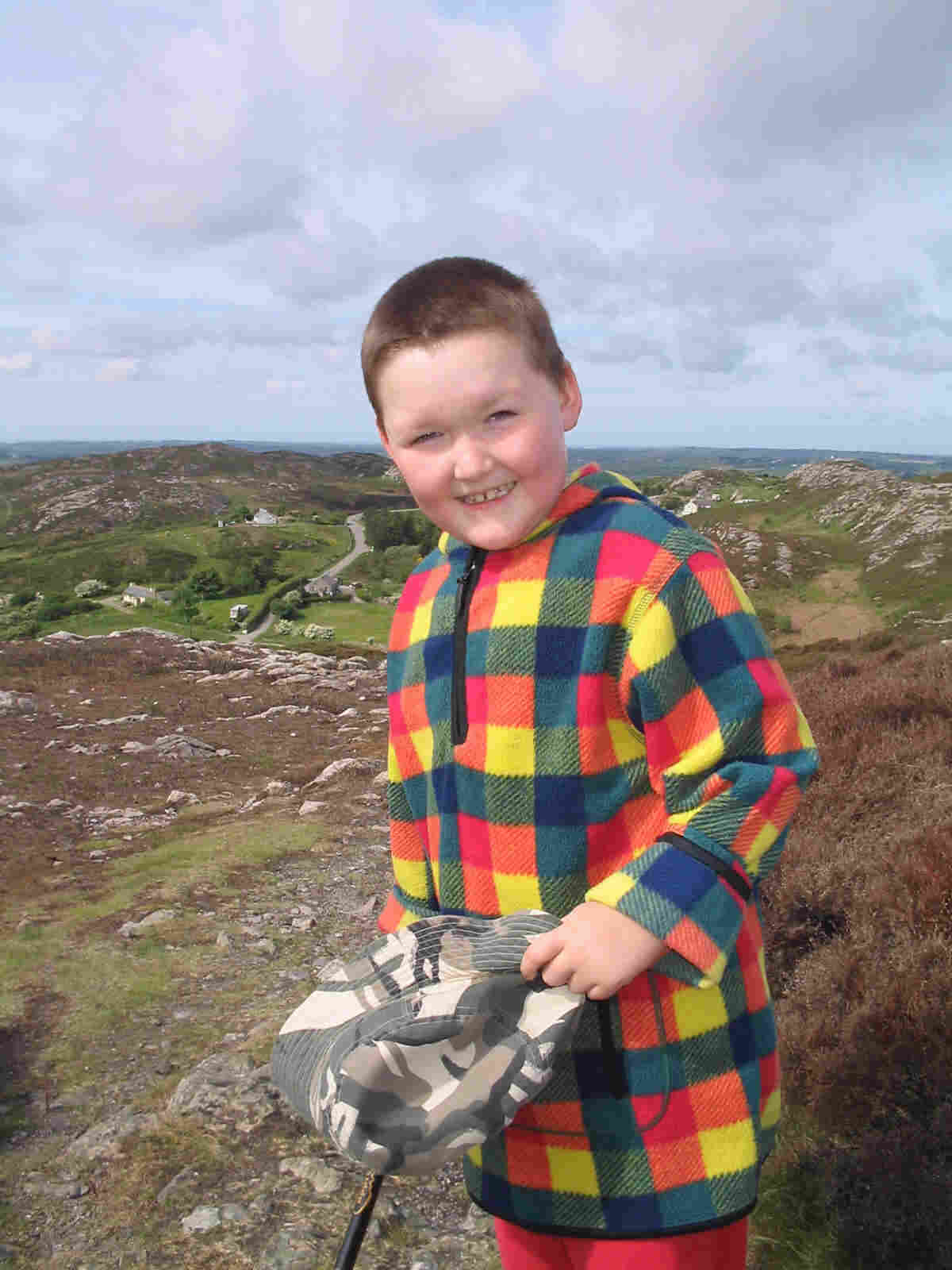 Liam approaches the summit of Yr Arwedd