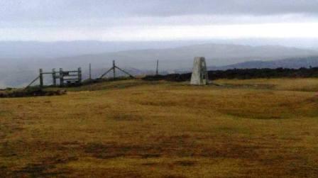 Trig point on Moel Famau