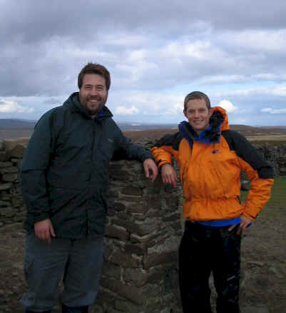 Tom M1EYP & Martin M3ZOO at the trig point on Pen-y-ghent NP-010