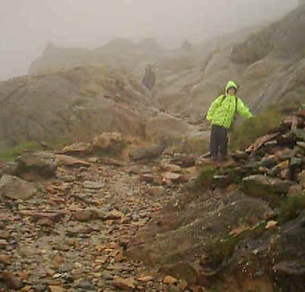 Jimmy climbing the Pyg Track, and Josh MW3EPA ahead